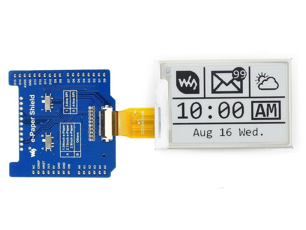 E-Paper Raw Panel Driver Shield, priedėlis e-paper ekranams, skirtas Arduino, SPI, Waveshare 15082