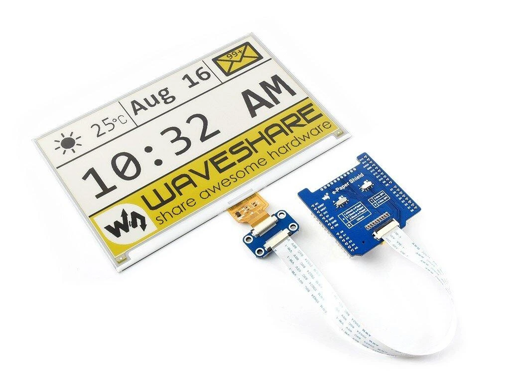 E-Paper Raw Panel Driver Shield, priedėlis e-paper ekranams, skirtas Arduino, SPI, Waveshare 15082
