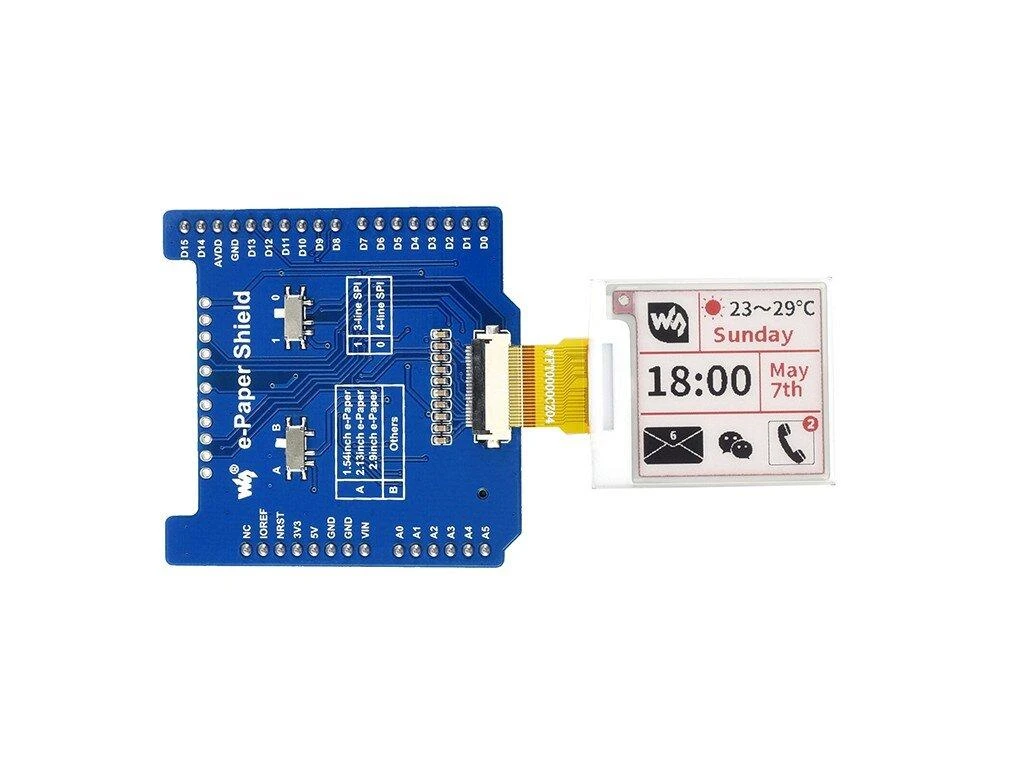 E-Paper Raw Panel Driver Shield, priedėlis e-paper ekranams, skirtas Arduino, SPI, Waveshare 15082