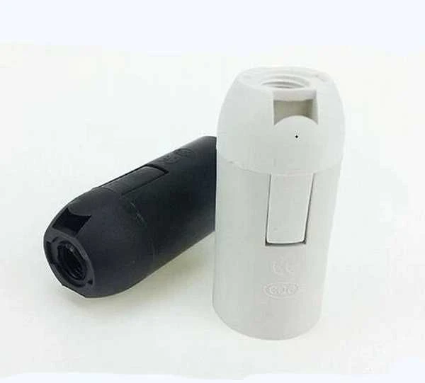 Oem E14 lizdas su lygia striuke - balta - Plastikinis lizdas