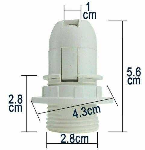 Oem E14 lizdas su reguliuojama apykakle - balta - Plastikinis lizdas