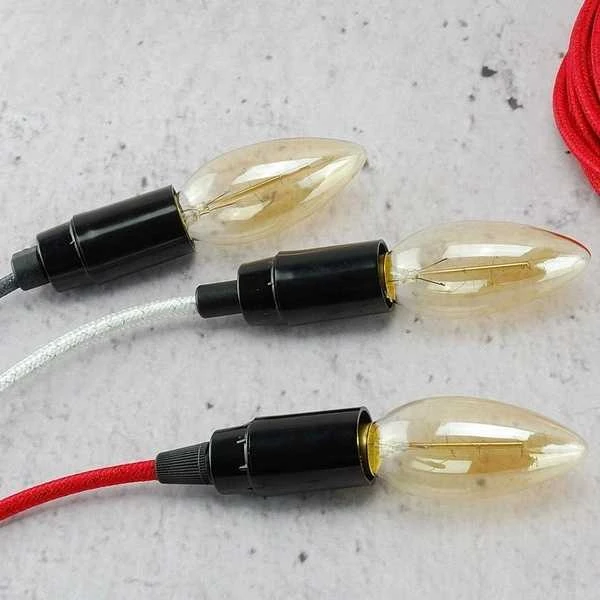 Oem E27 bakelitinis lempos laikiklis - juodas - Plastikinis lizdas