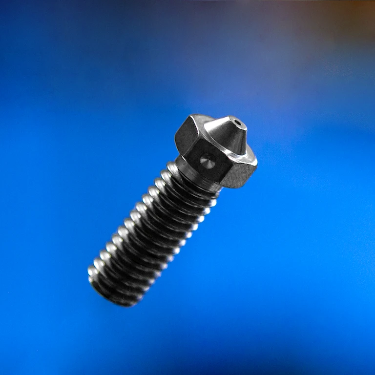 E3D V6 0.4mm antgalis, metalinė detalė su sriegiu