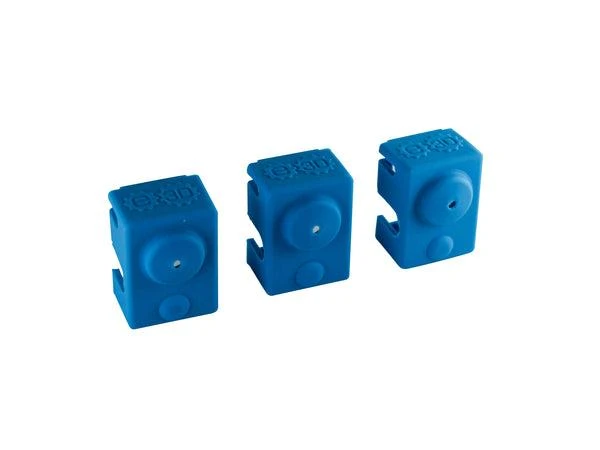 Mėlyni silikoniniai E3D V6 dangteliai, 3 vnt