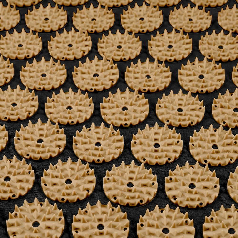 Mata EKO kilimėlis su akupresūros smaigaliais ir pagalve, 110x42cm, XL, pilki smaigaliai, Rebel Active