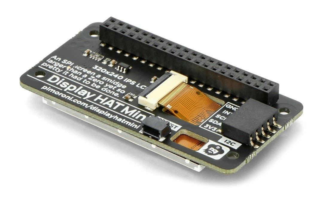 Ekranas HAT Mini - priedėlis su IPS LCD 2” 320x240px, skirtas Raspberry Pi - PiMoroni PIM589
