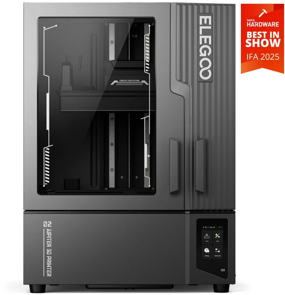 Elegoo Jupiter 2 3D spausdintuvas su apdovanojimo ženklu