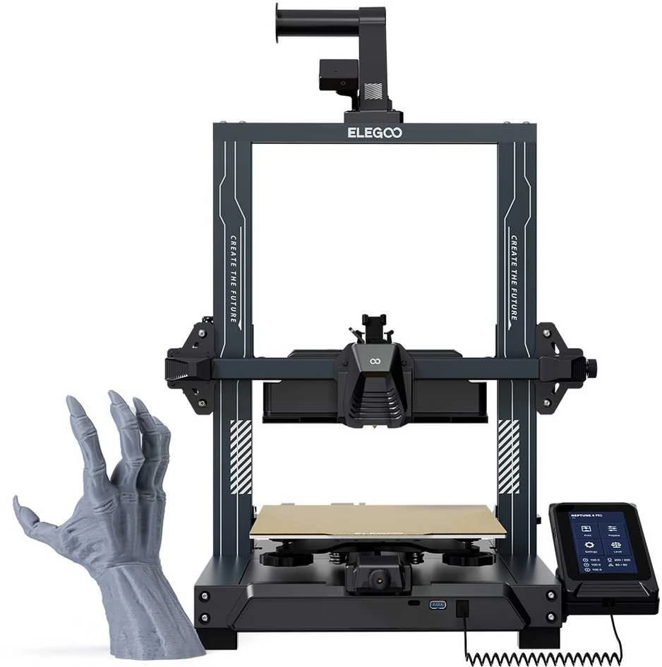 Elegoo Neptune 4 PRO su atspausdintu 3D objektu
