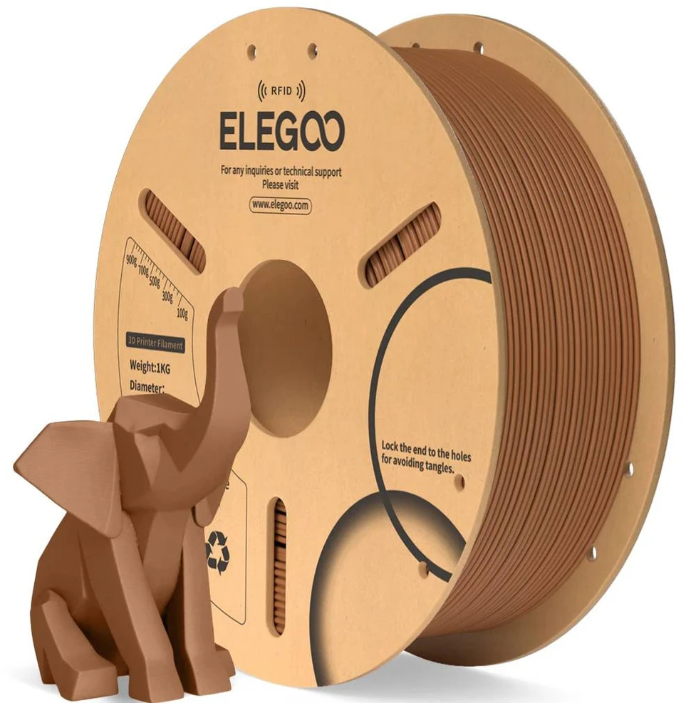 Elegoo PLA filamentas 1.75mm 1kg - RFID - Rudas
