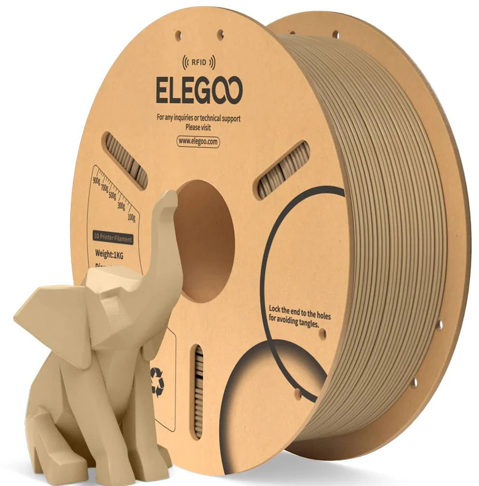 Elegoo PLA filamentas 1.75mm 1kg - RFID - Medžio spalva