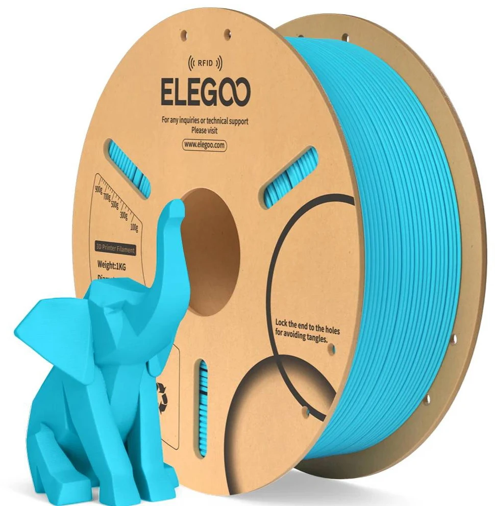 Elegoo PLA filamentas 1.75mm 1kg - RFID - dangaus mėlynumo