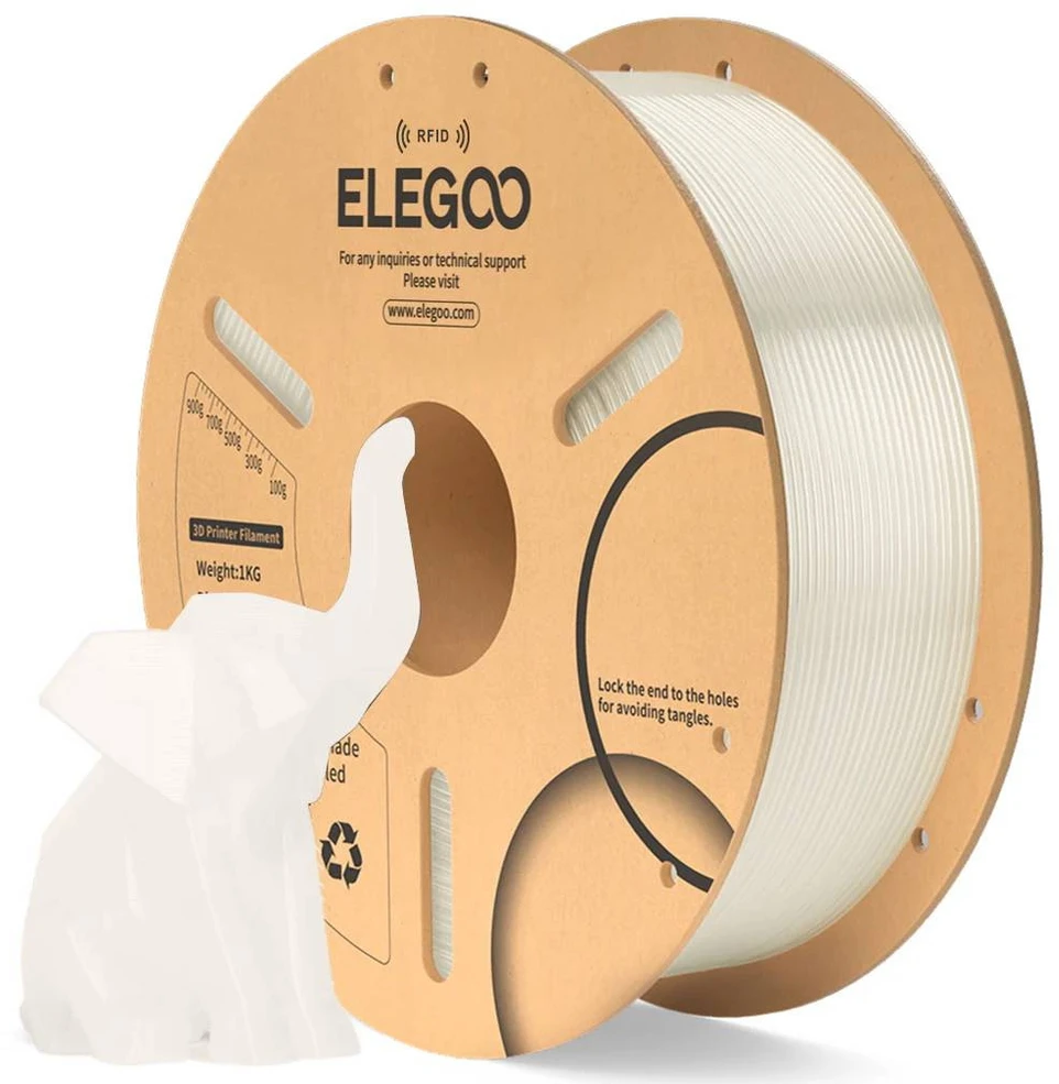 Elegoo PLA filamentas 1.75mm 1kg - RFID - permatomas