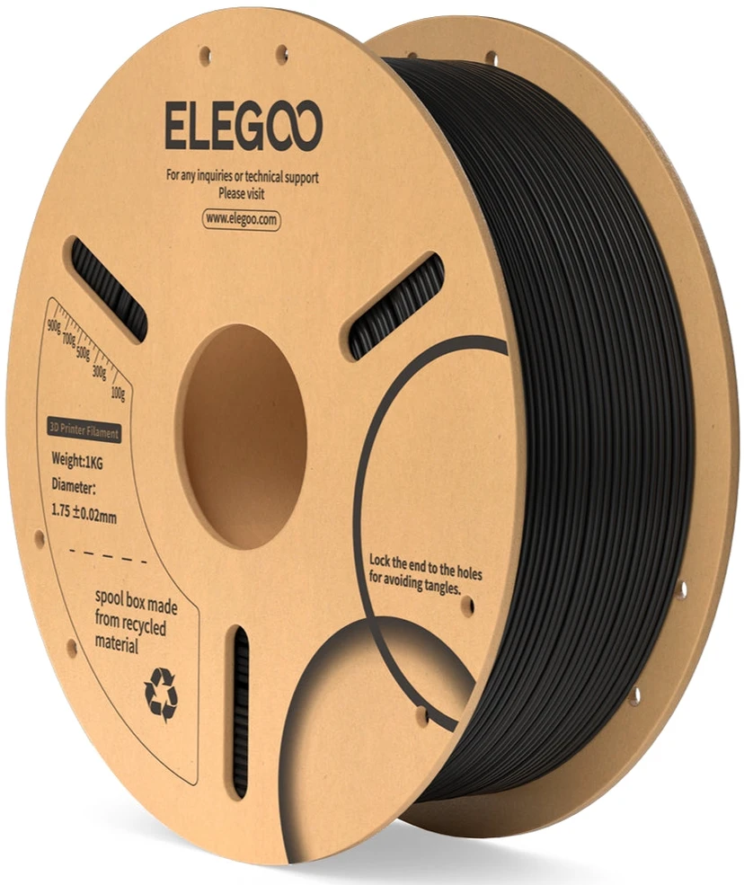 Elegoo PLA plastikas su RFID 1kg 1.75mm - Juodas