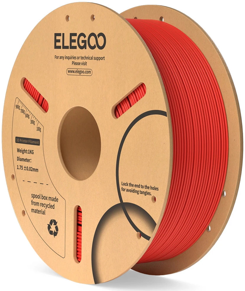 Elegoo raudonas PLA siūlas 1kg ritėje