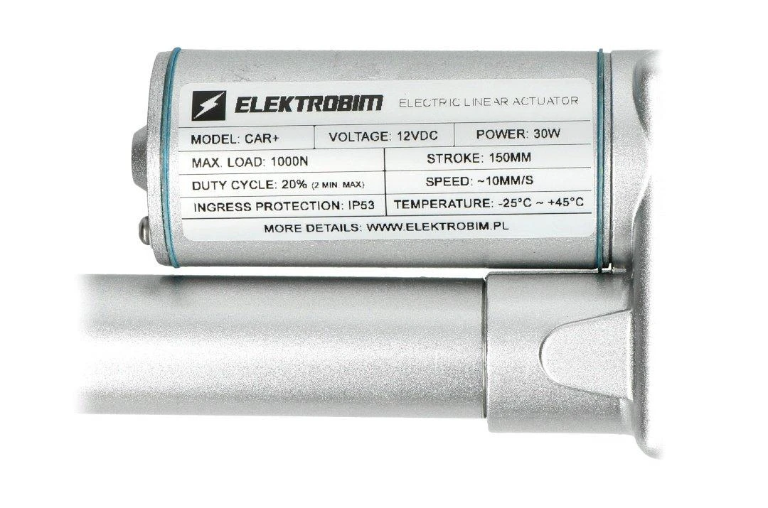 Elektrobim Elektrinė pavara CAR + 1000N 10mm / s 12V - 15 taktų