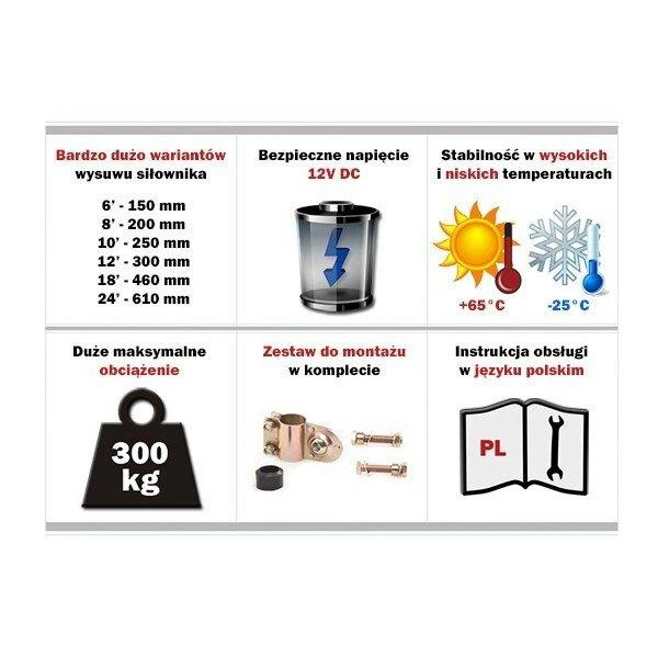 Elektrobim Elektrinė pavara Super Power Jack 2000N 7.5mm/s 24V - prailginimas 61cm