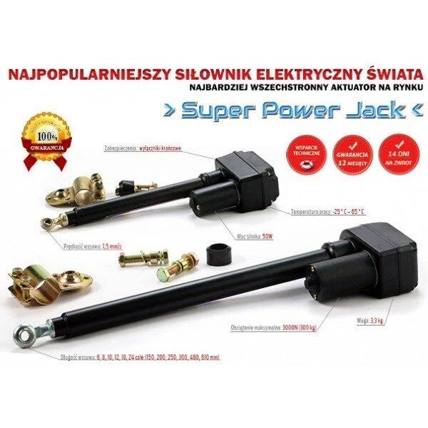Elektrobim Elektrinė pavara Super Power Jack 2000N 7.5mm/s 24V - prailginimas 61cm