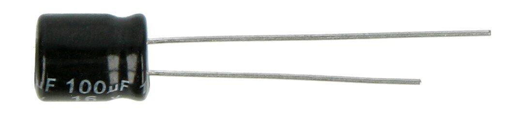 Oem Elektrolitinis kondensatorius 100uF/16V 6x7mm 105C THT - 10 vnt.