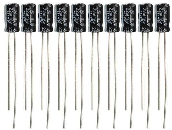 Elektrolitinių kondensatorių rinkinys - 120 vnt, - 12 tipų reikšmių