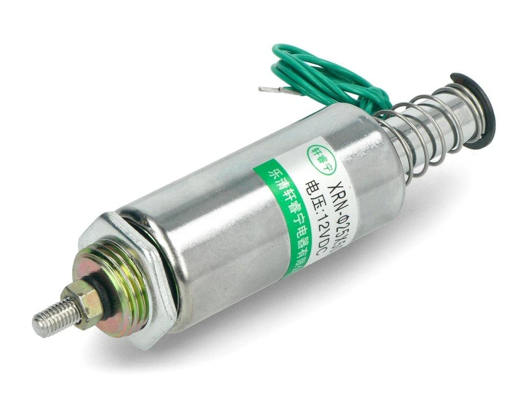 12V stumiantis solenoidas su spyruokle