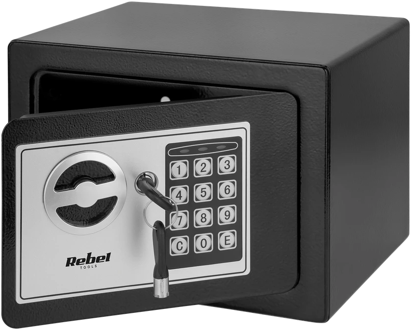 Sejf/ Elektroninis namų seifas su PIN kodu ir raktu – „Rebel RB-7000“ pinigų ir dokumentų seifas