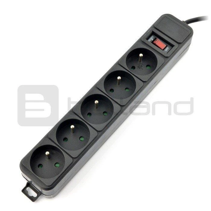 Prailgintuvas Akyga AK-SP-05B - juodas - 5 lizdai - 3m
