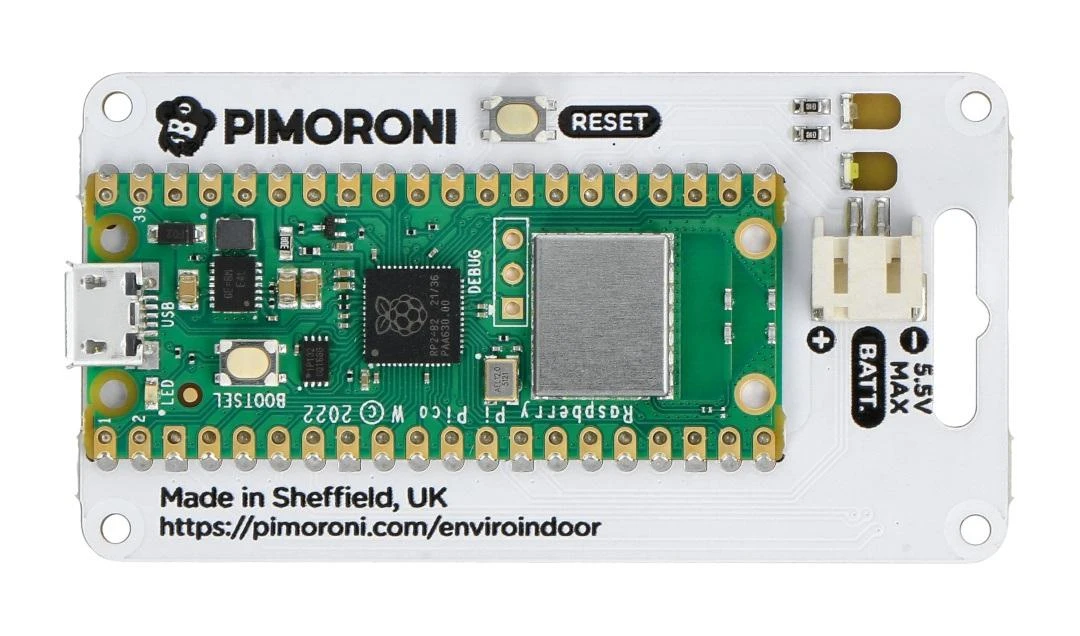 Raspberry Pi Pico W su Pimoroni Enviro PCB