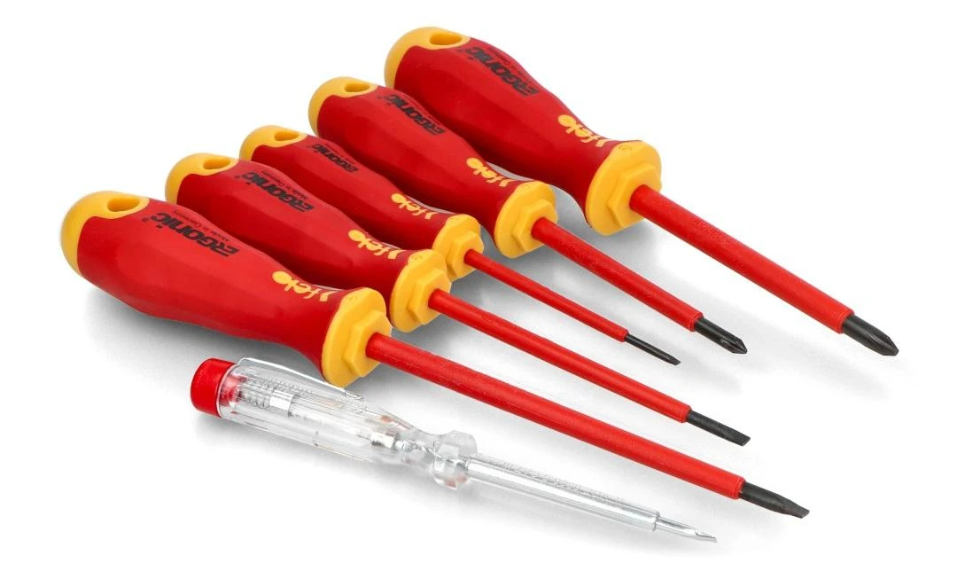 Izoliuotų atsuktuvų rinkinys Ergonic VDE + testeris Felo 41396398 - 6 vnt
