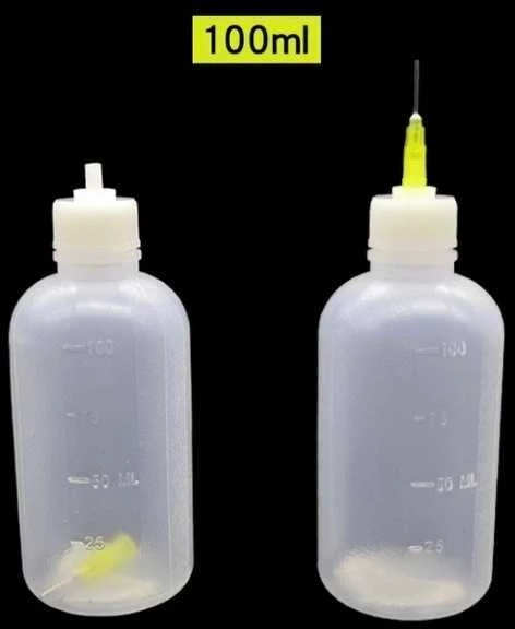 ESD buteliukas 100ml - su adata - skysčiams dozuoti