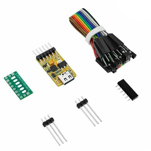 ESP32 Downloader Kit su USB-C moduliu ir laidais