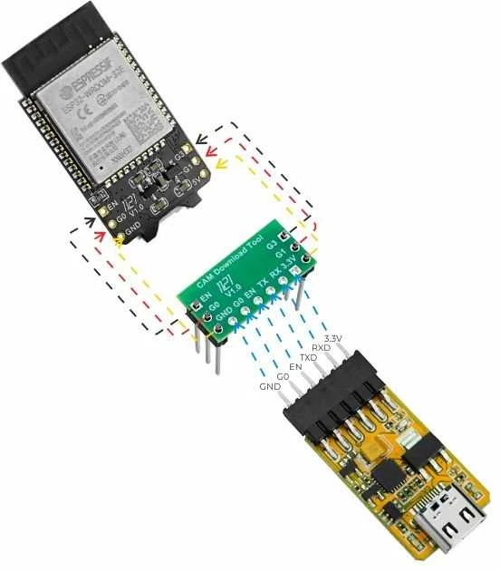 ESP32 Downloader sujungimo schema