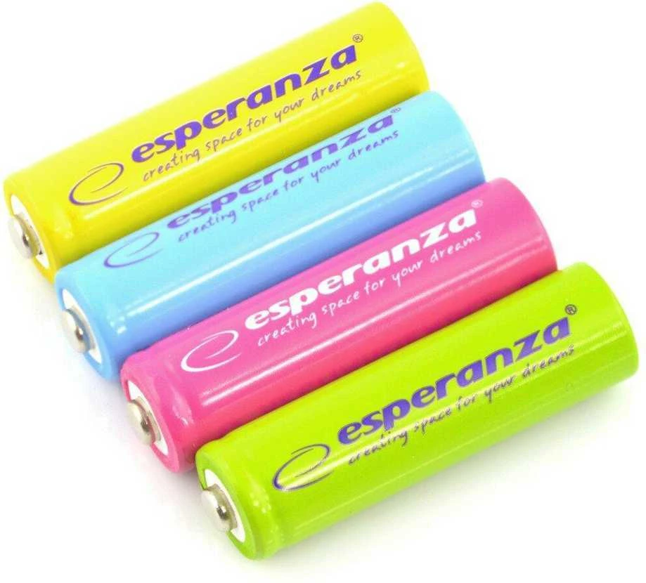 Esperanza AA Ni-MH baterijos, 4 spalvų rinkinys