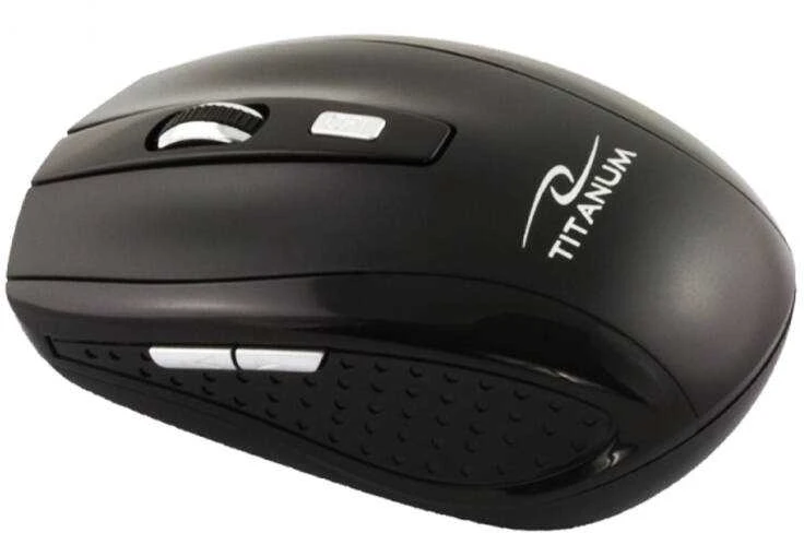 Bevielė optinė pelė Titanum 6D TM105K SNAPPER |2.4 GHz|1600 DPI|6 mygtukai|Juoda