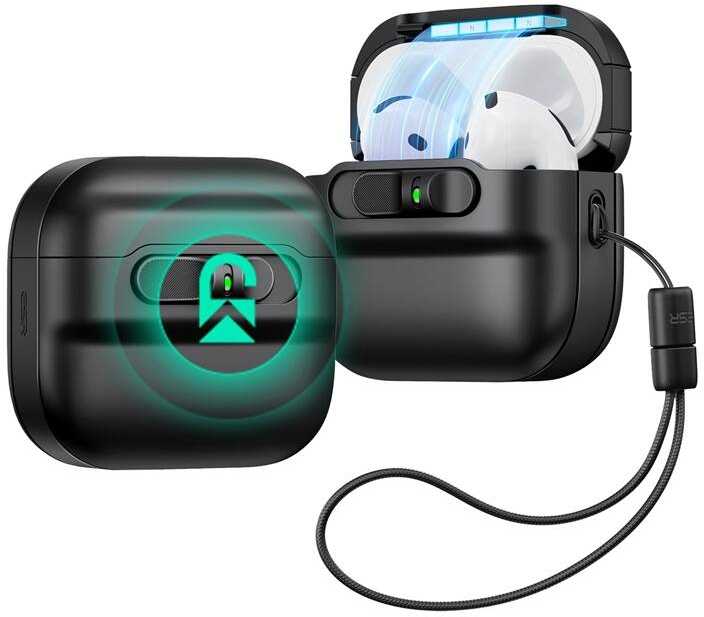Apple AirPods 4 ESR Pulse Halolock Magsafe dėklas jūsų ausinėms juodos spalvos