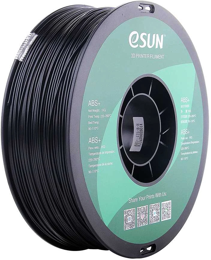 eSun ABS+ plastikas 1kg 1.75mm - Juodas