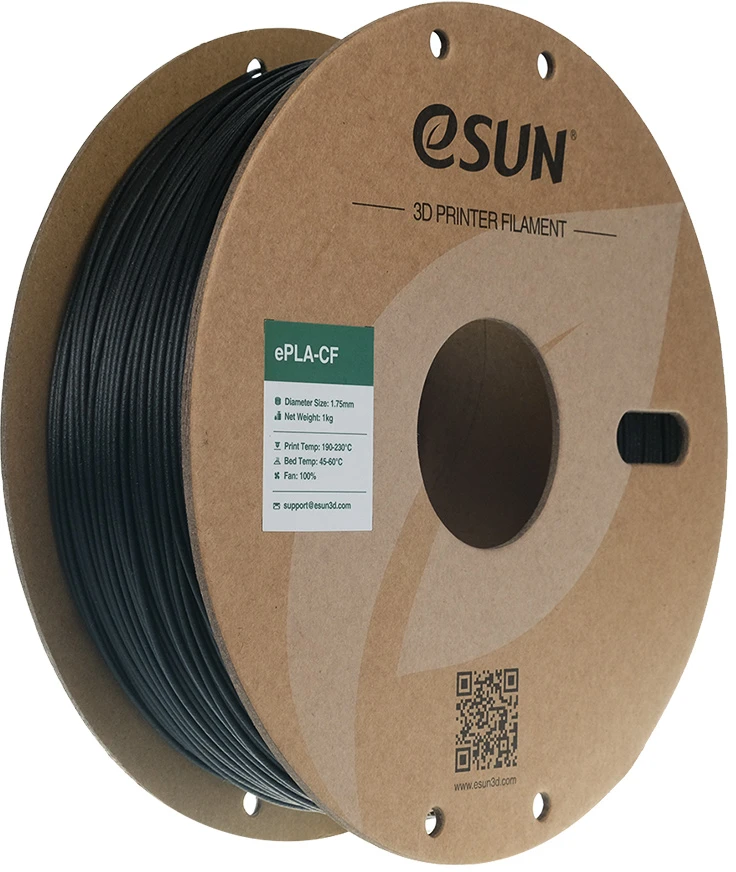 eSun ePLA-CF plastikas 1kg 1.75mm - Juodas