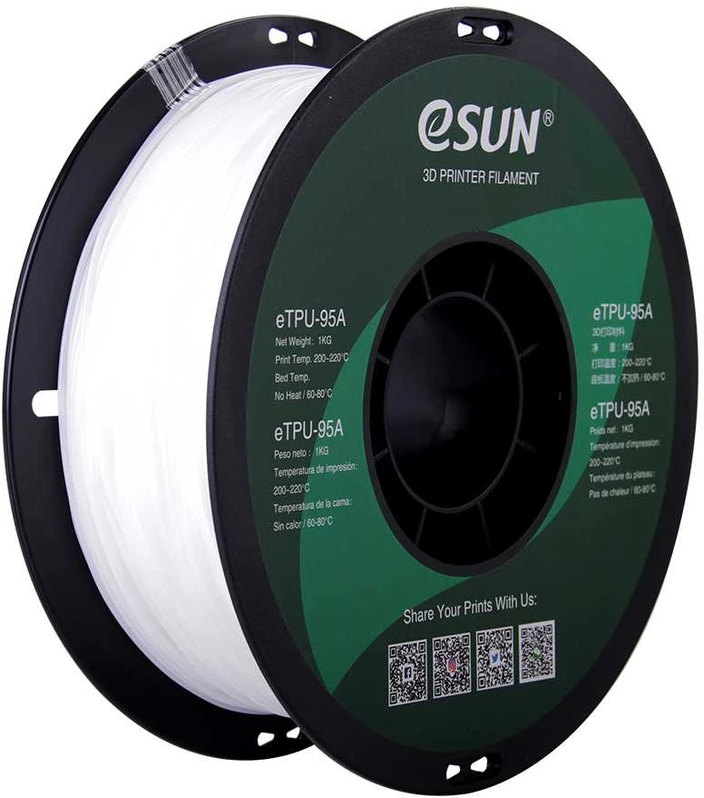 eSun eTPU-95A 1kg 1.75mm - Baltas