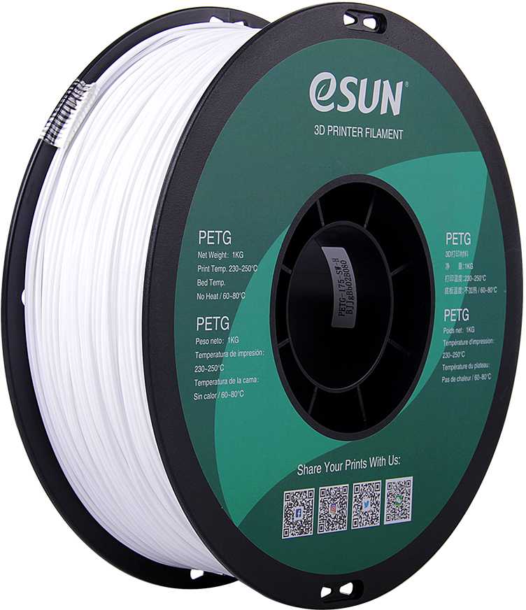 eSun PETG 1kg 1.75mm - Solid Baltas