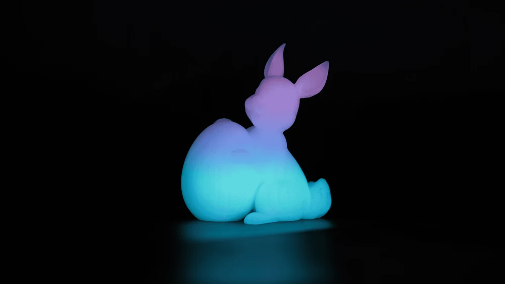 eSun PLA Luminous GLOW IN THE DARK plastikas 1kg 1.75mm - Mėlyna
