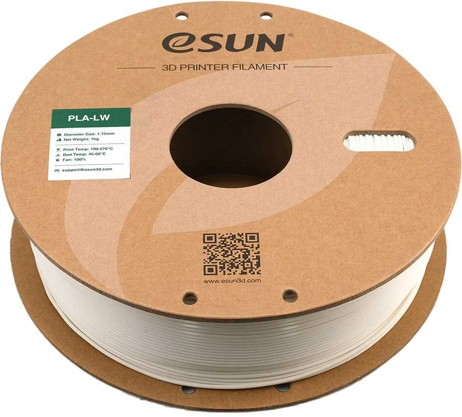 eSun PLA-LW 1kg 1.75mm ritė su technine informacija