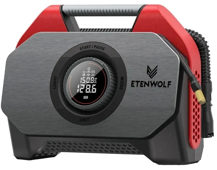 Etenwolf S6 SE automobilinis oro kompresorius, 11,03 bar, 15 600 mAh (raudonas)