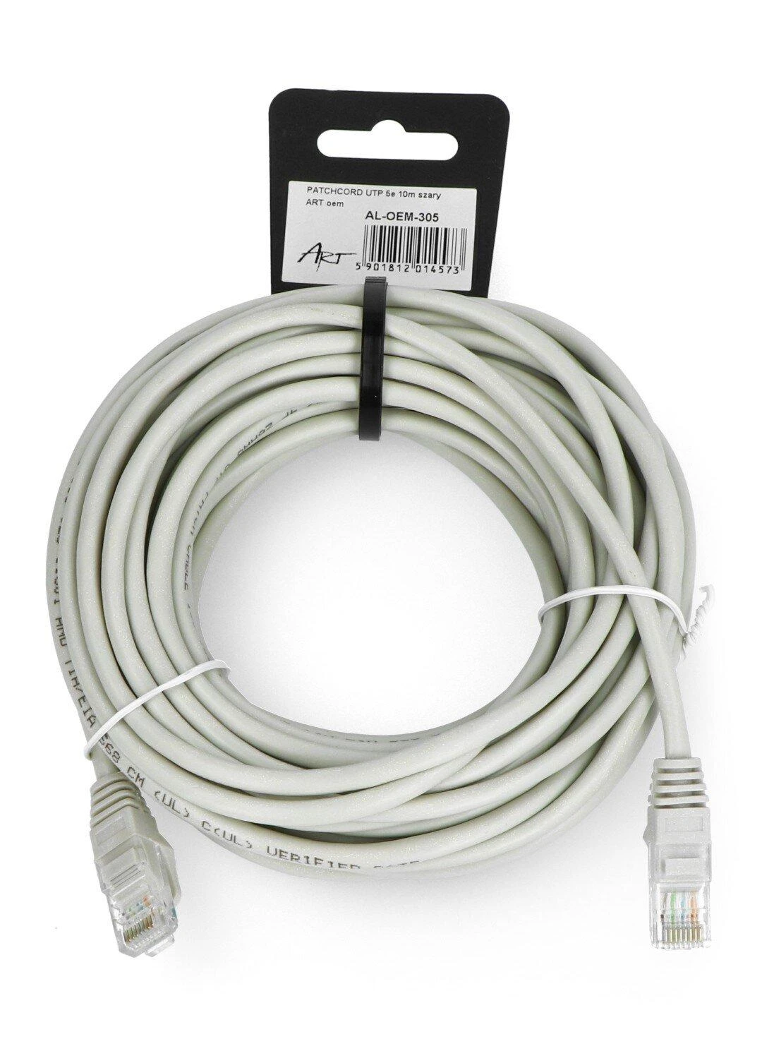 Art OEM Ethernet jungiamasis laidas UTP 5e 10m - pilkas