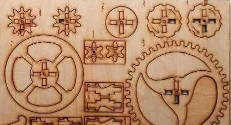 Lazeriu pjaustytos faneros dalys mechanizmui