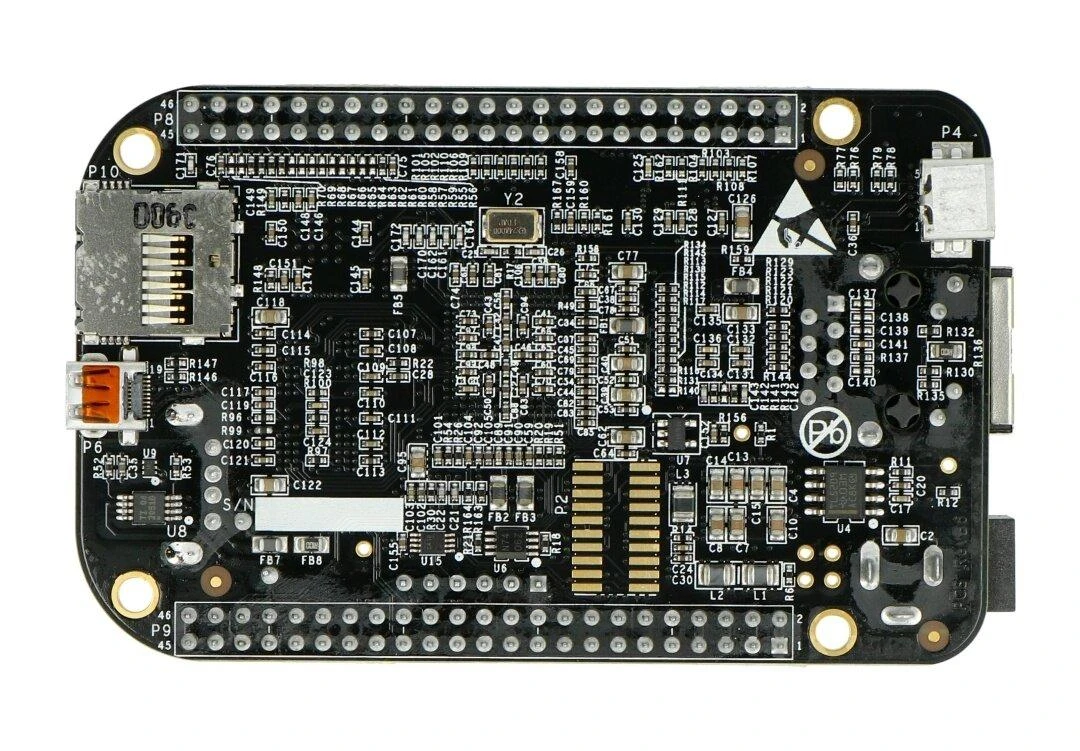 BeagleBone Black plokštės viršutinė dalis
