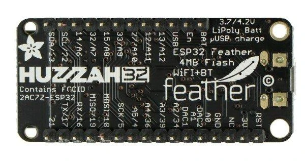 Feather Bang ESP32 modulis Wi-Fi, Bluetooth GPIO, sulituotos jungtys, Adafruit 3591