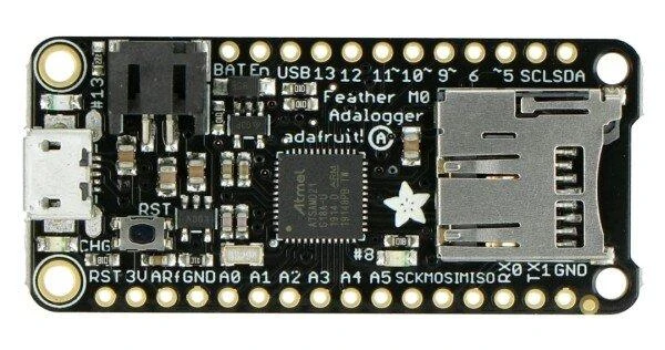 Feather M0 duomenų kaupiklis su Micro SD kortelių skaitytuvu, suderinamas su Arduino, Adafruit 2796