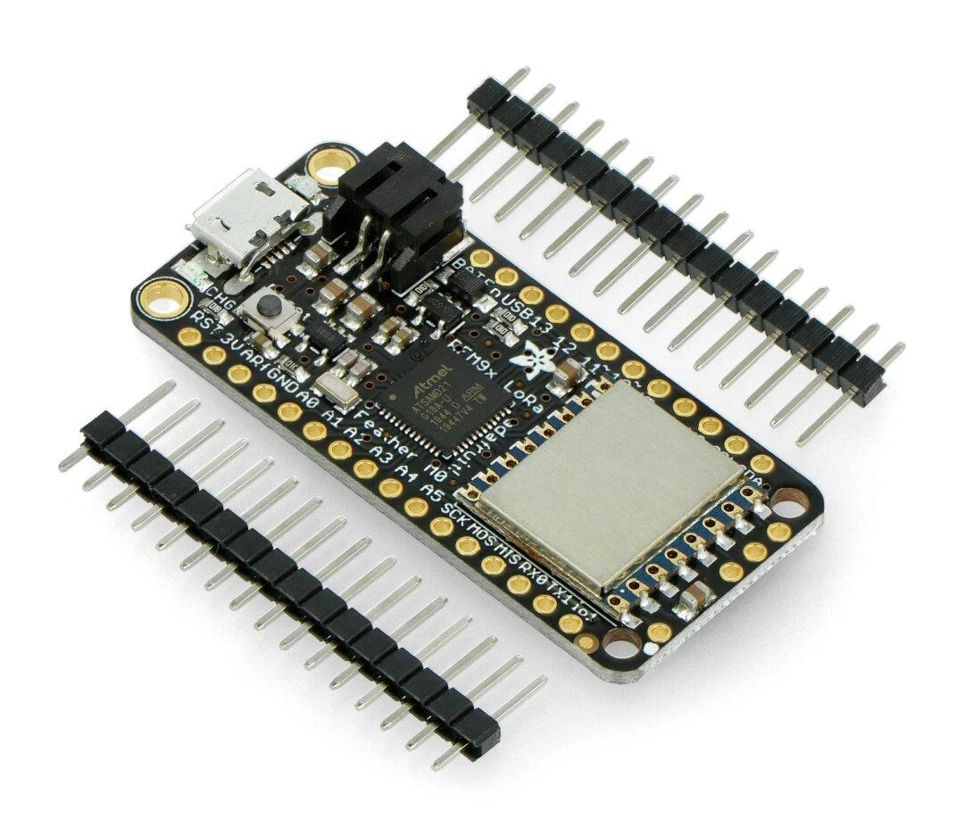 Feather M0 + radijo modulis 433 MHz RFM96 LoRa, suderinamas su Arduino, Adafruit 3179