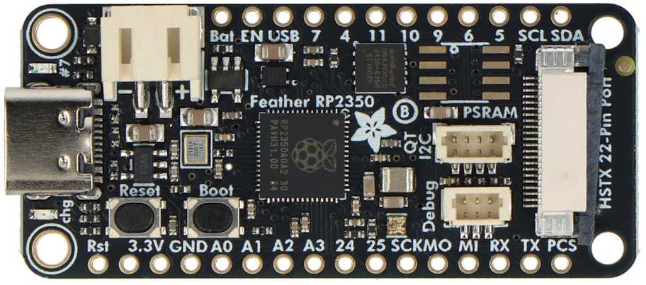 Green Cell Feather RP2350 - plokštė su RP2350 mikrovaldikliu ir HSTX jungtimi - Adafruit 6000