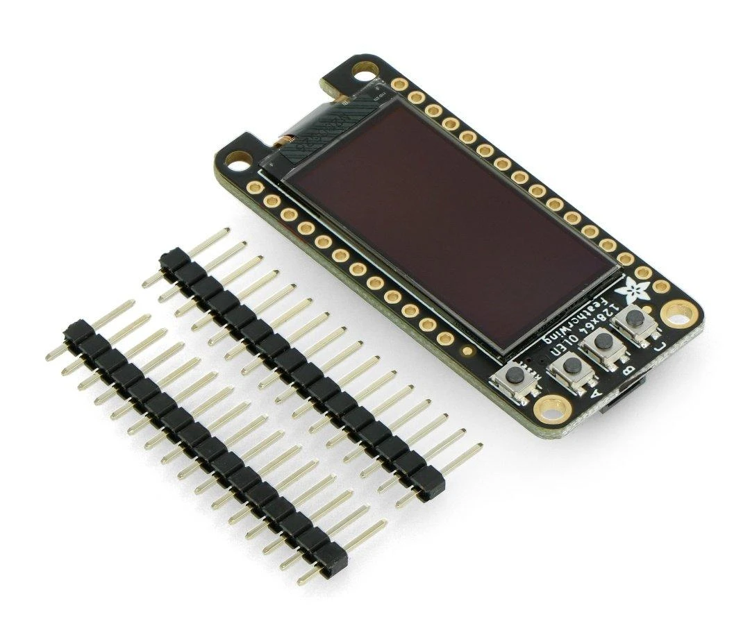 FeatherWing OLED ekranas 128x64 px, Feather priedėlis, STEMMA QT / Qwiic, Adafruit 4650