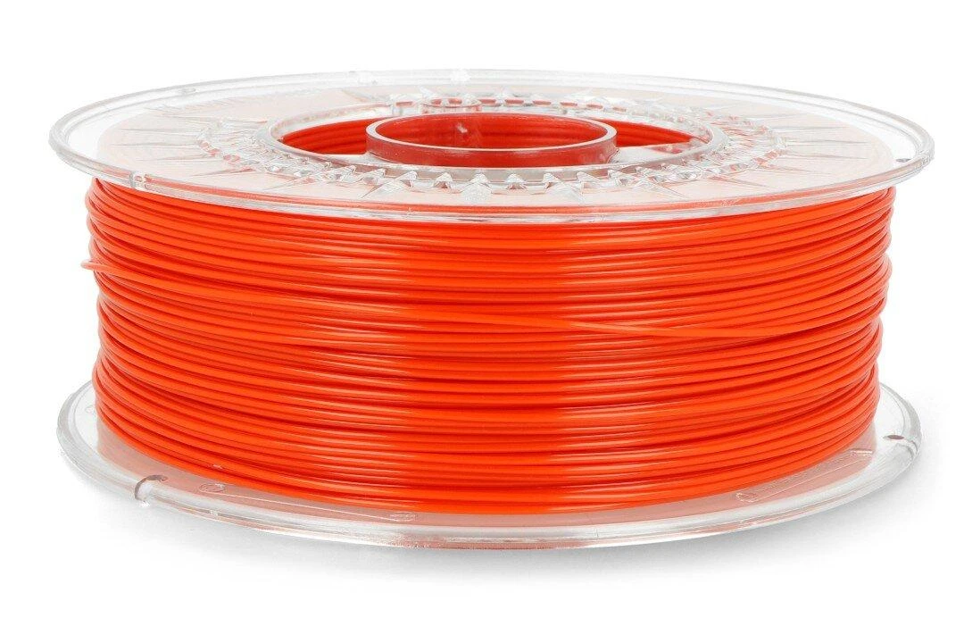 PETG 1.75mm tamsiai oranžinė gija ant skaidrios ritės